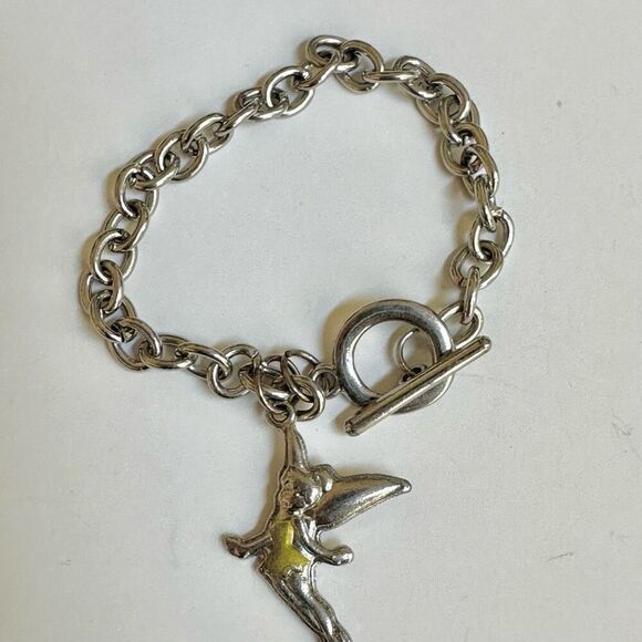 Disney silver tone tinkerbell charm bracelet - Picture 1 of 7
